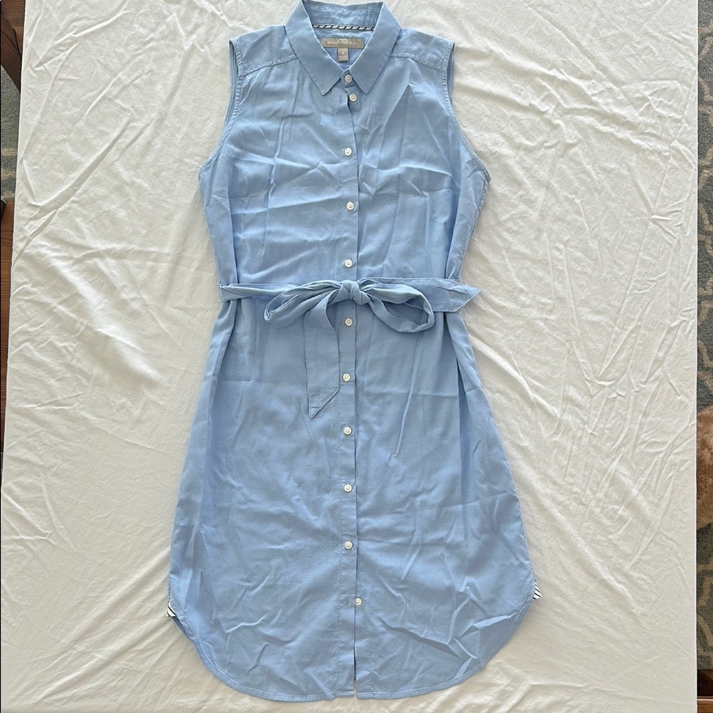 Banana Republic Blue Sleeveless Shirt Dress